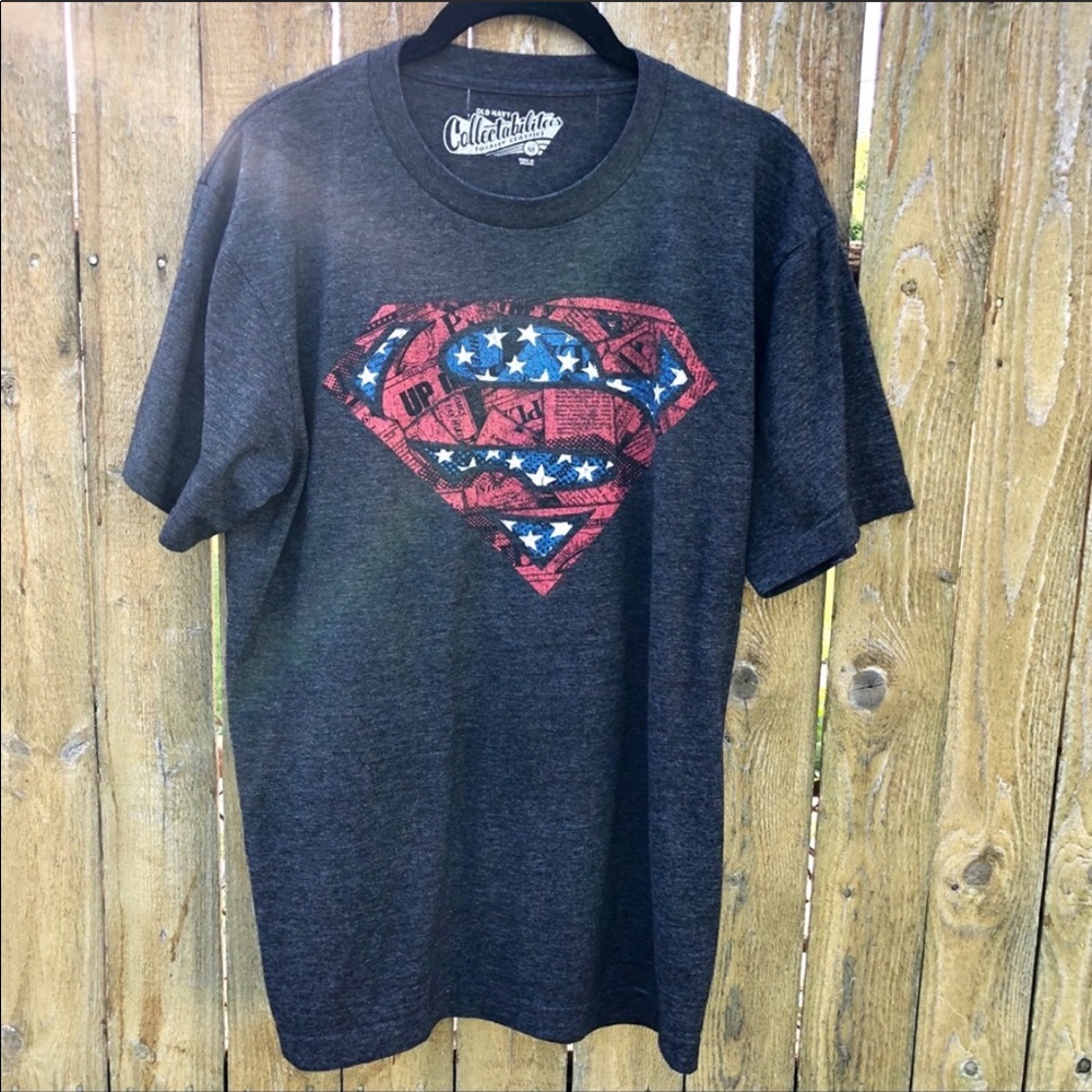 Superman American Flag Logo Tee 3/$12